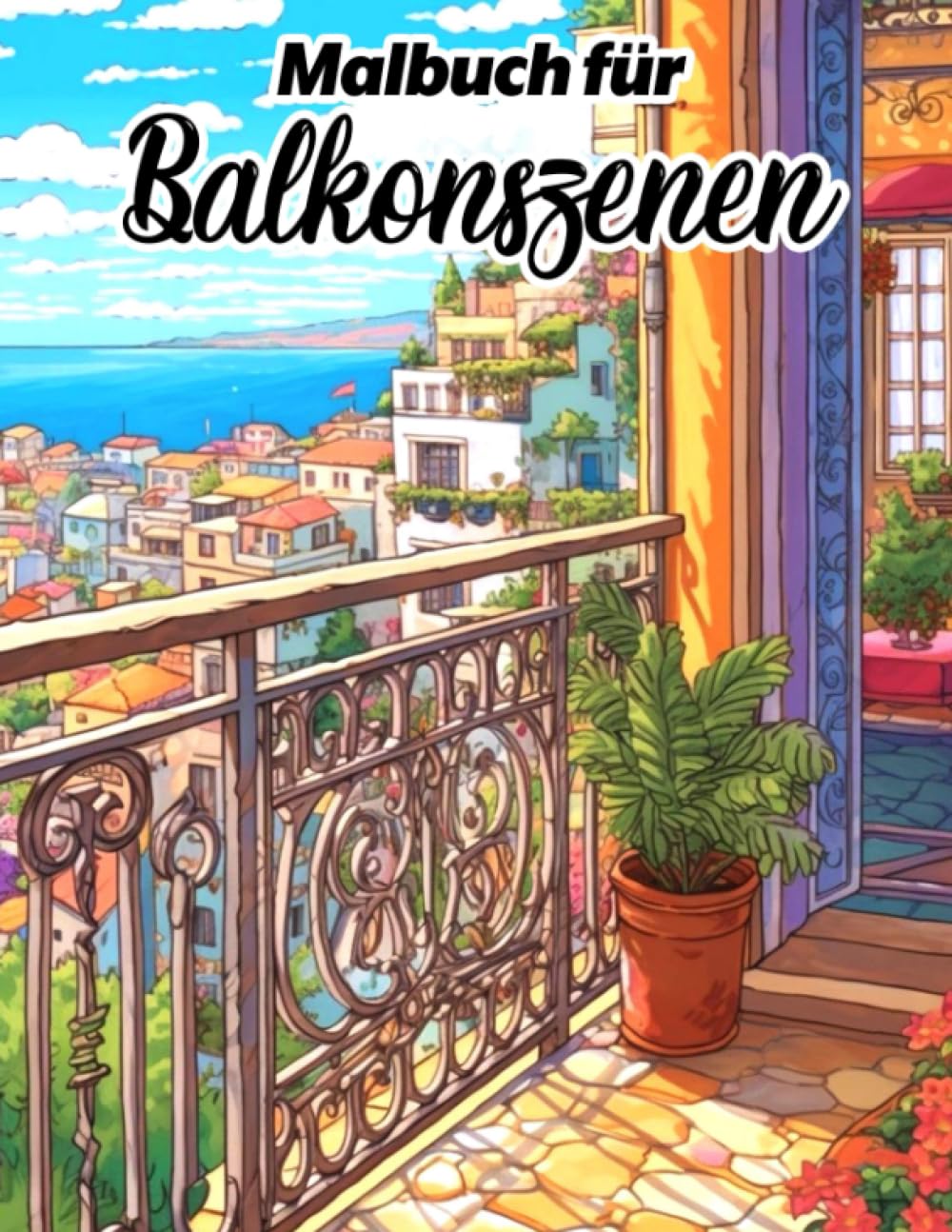 Malbuch für Balkonszenen: Wunderbare Ausmalbilder mit Dachterrasse Hausfassade und klassischen Balkonen für alle Altersgruppen zum Spaß haben und Entspannen Hobbies & Crafts