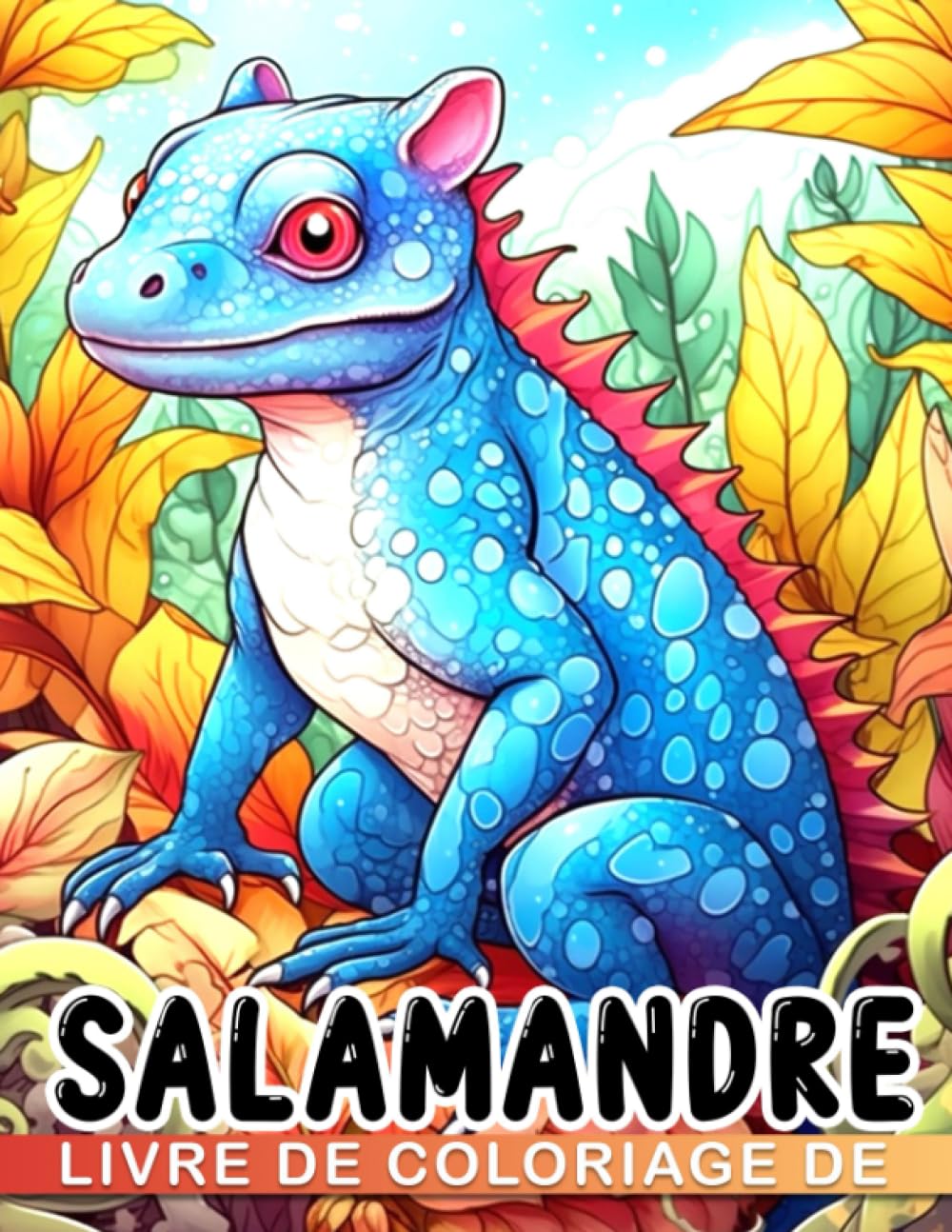 Livre de coloriage Salamandre: Livre anti-stress avec 30+ dessins simples d'exolotls mignons drôles et exotiques pour garçons et filles Cadeau d'anniversaire parfait Poisson mexicain coloré book
