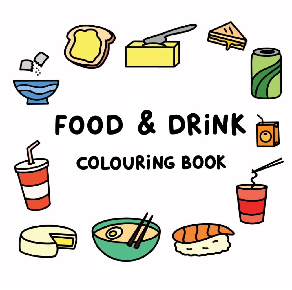 Food & Drink Colouring Book (Simple & Easy Colouring Books by ali) Home & Household
