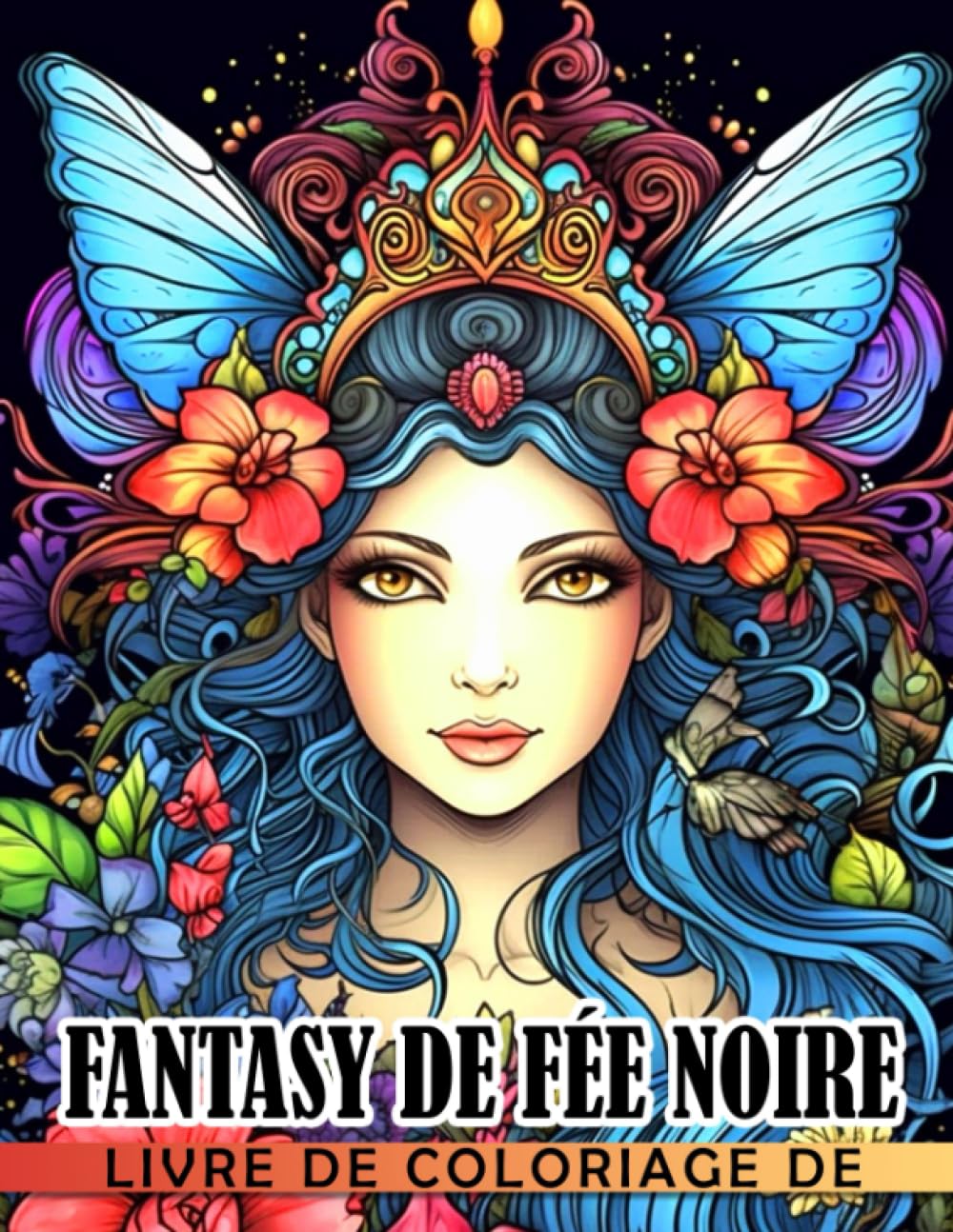 Livre de coloriage de fantasy de fée noire: Fées magiques avec des pages de coloriage créative book