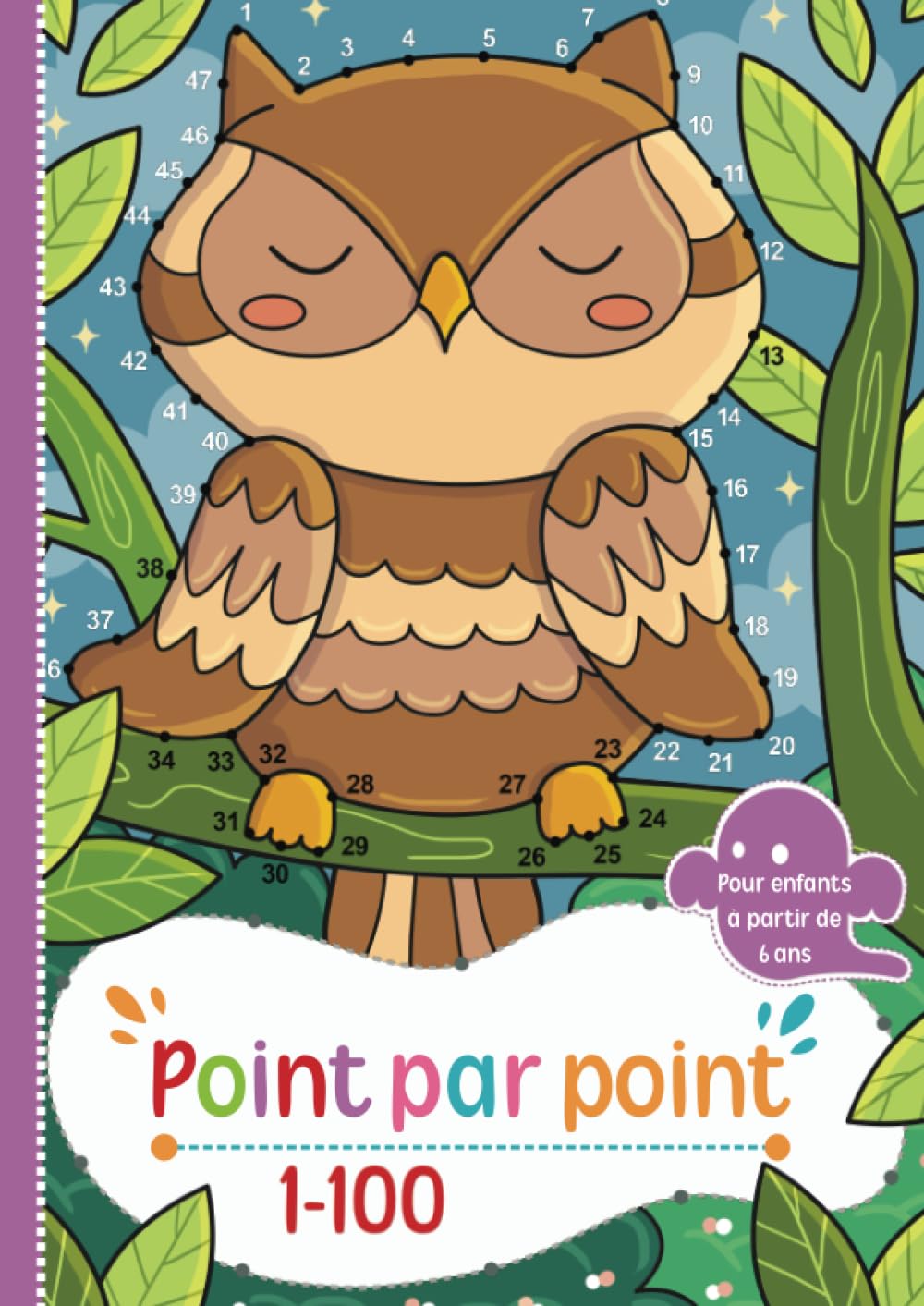 Point par point: 50 motifs d'animaux dans la plage numérique de 1 à 100 à relier et à colorier Parents & Children