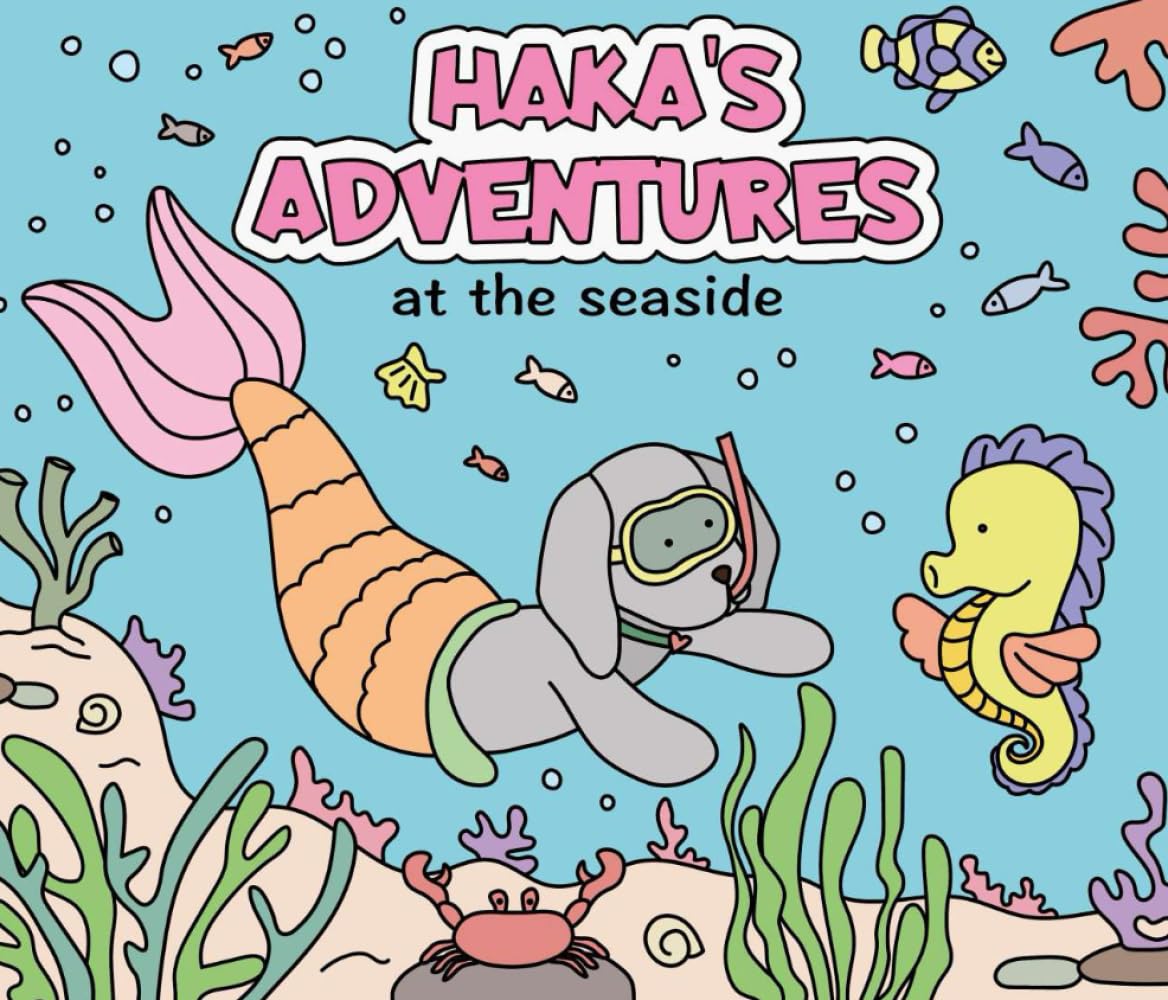 Haka's Adventures - At the Seaside: Coloring book for kids, summer season, cute animals Manga