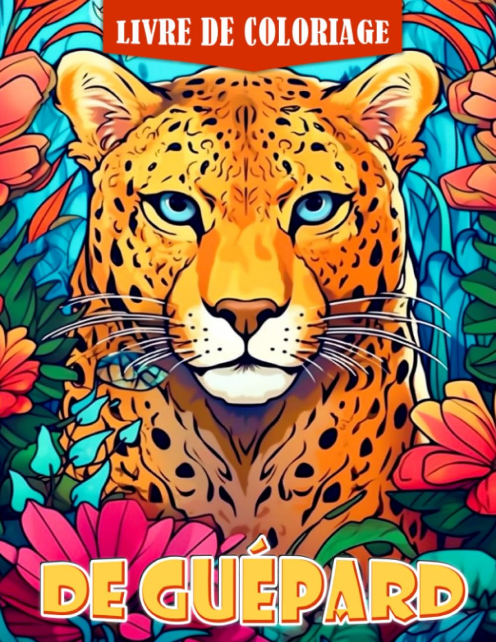 Livre de coloriage de guépard: Des pages de coloriage d'animaux sauvages pour les book
