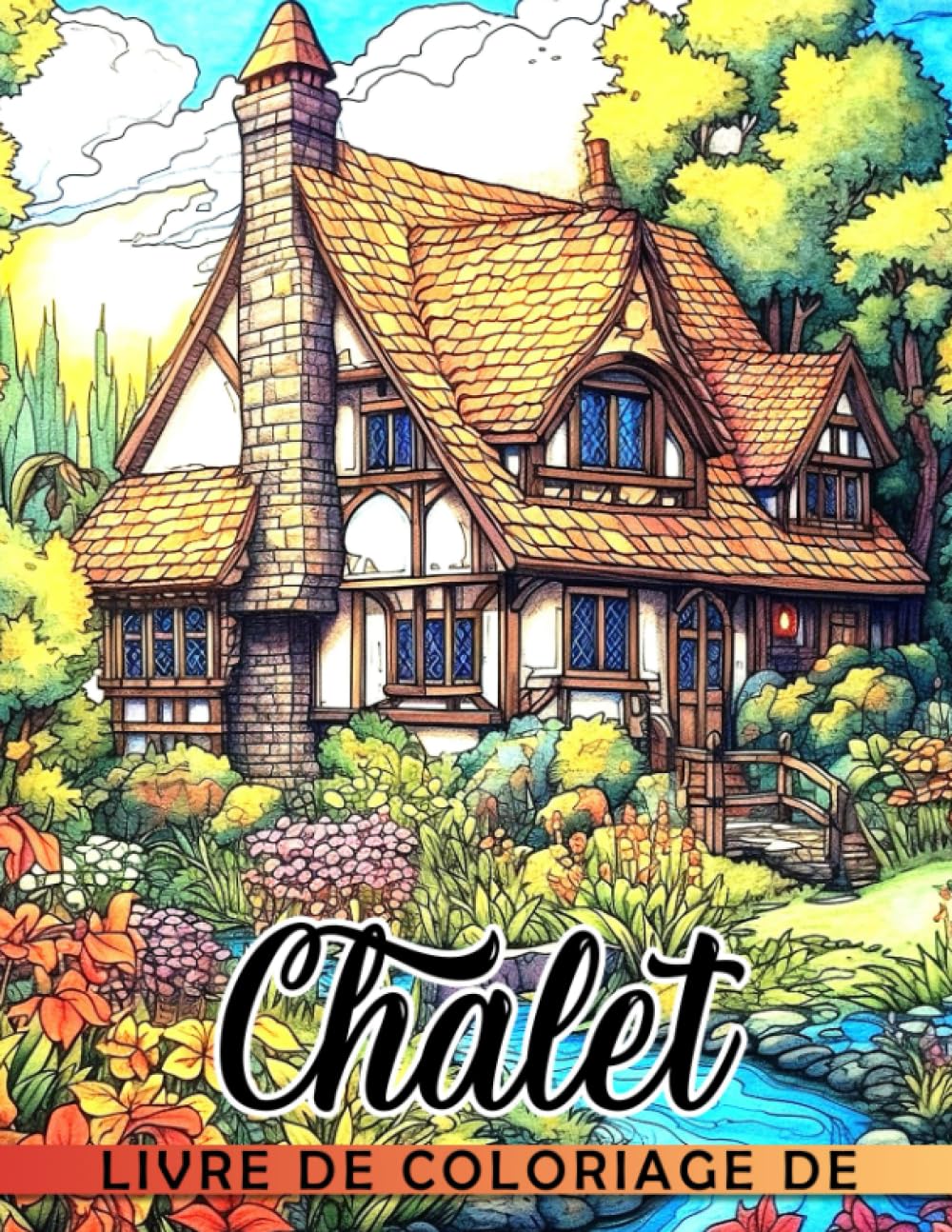 Livre de coloriage de chalet: Des pages à colorier présentant de nombreuses scèn book