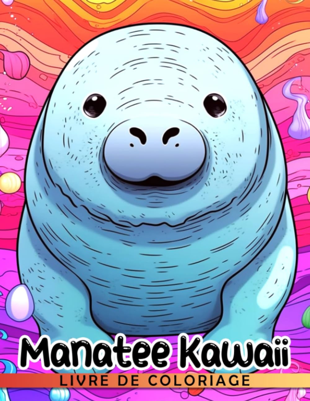 Livre de coloriage Manatee Kawaii: Adorables et mignons coloriages de mammifères pour book