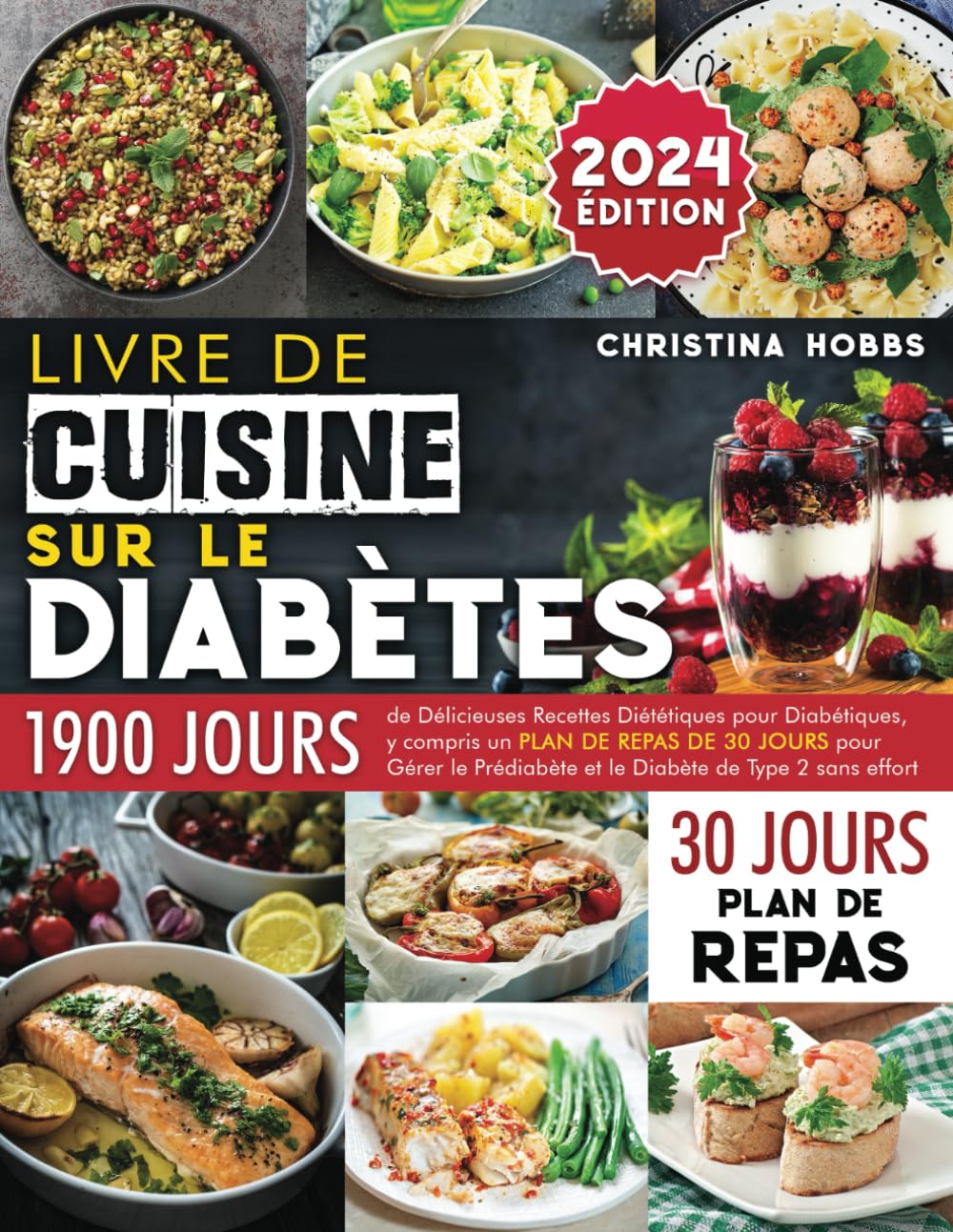 Livre de Cuisine sur le Diabète: 1900 Jours de Délicieuses Recettes Diététiques pour Diabétiques, + un Plan de Repas de 30 Jours pour Gérer le Prédiabète et le Diabète de Type 2 sans Effort Cooking & Enjoying