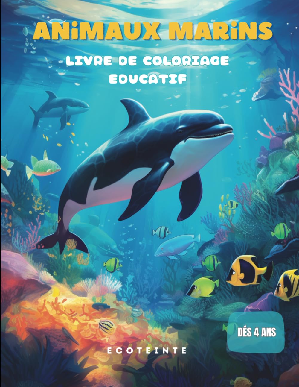 Livre de Coloriage Éducatif sur les Animaux Marins: Explorez la Mer avec des Pages de Coloriage et des Faits surprenants et Amusants sur 20 créatures ... et la Connaissance, à partir de 4 ans book
