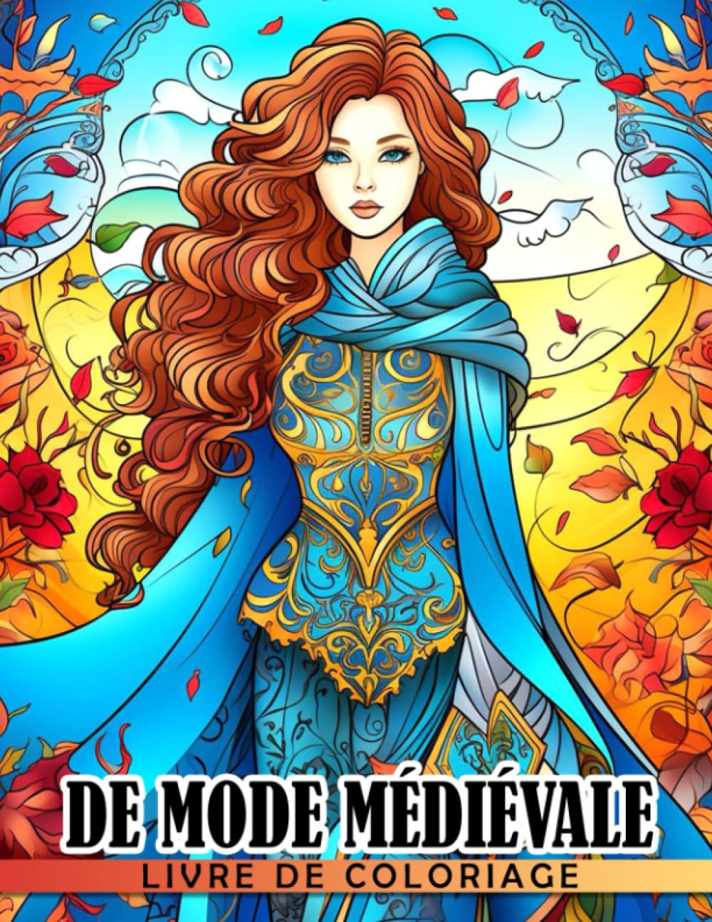 Livre de coloriage de mode médiévale: Pages de coloriage d'histoire de la mode inspirée Non-fiction