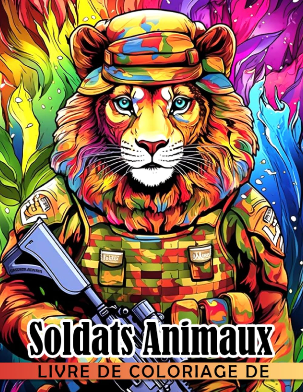 Livre de coloriage de soldats animaux: Pages de coloriage avec des caractéristiques migno book