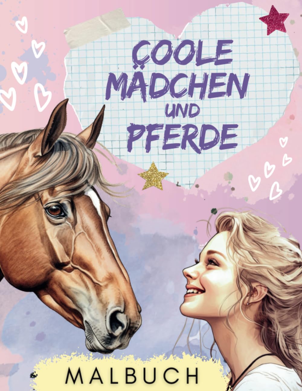 Coole Mädchen und Pferde Malbuch - 50 schöne Motive zum Ausmalen: ab 8 Jahren, Perfekt für junge Mädchen und Teenager Non-fiction