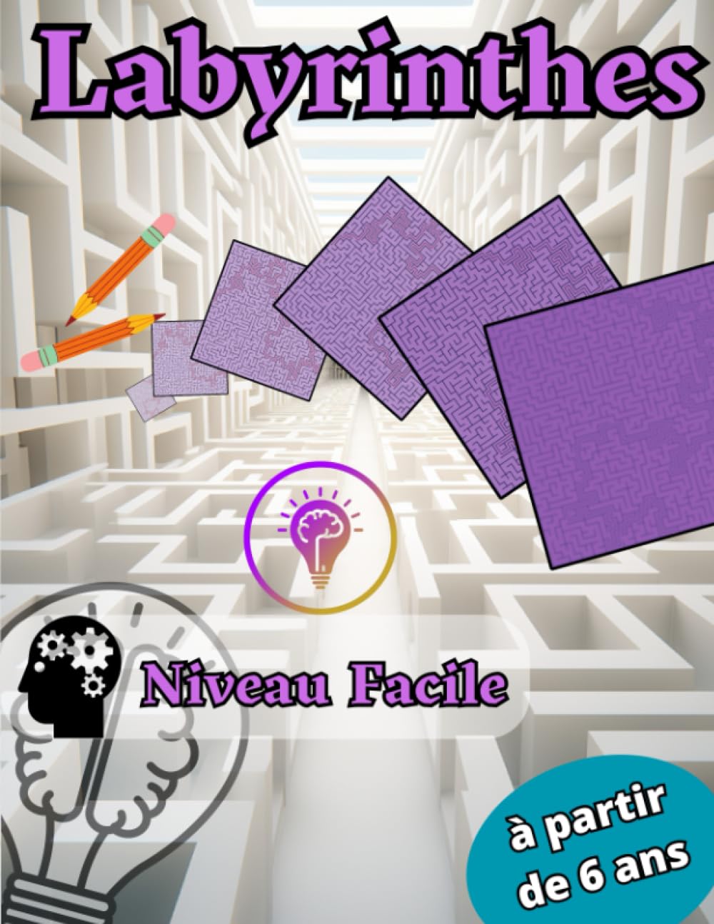 Labyrinthes Pour Les Adultes et Les Enfants à partir de 6 ans : Niveau Facile.: Enigmes pour garçons et filles . Grand Format A4 avec Solutions à la fin du Livre. book