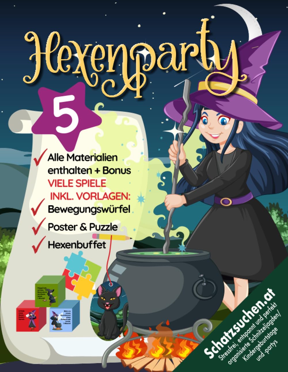 Hexen-Zauber Schatzsuche Kindergeburtstag (Halloween) ab 5 Jahren: Abenteuer, Schätze und eine vergessliche Hexe - ein magischer Hexengeburtstag/Hexenparty voller Überraschungen! (Bravo Schatzsuche) Non-fiction