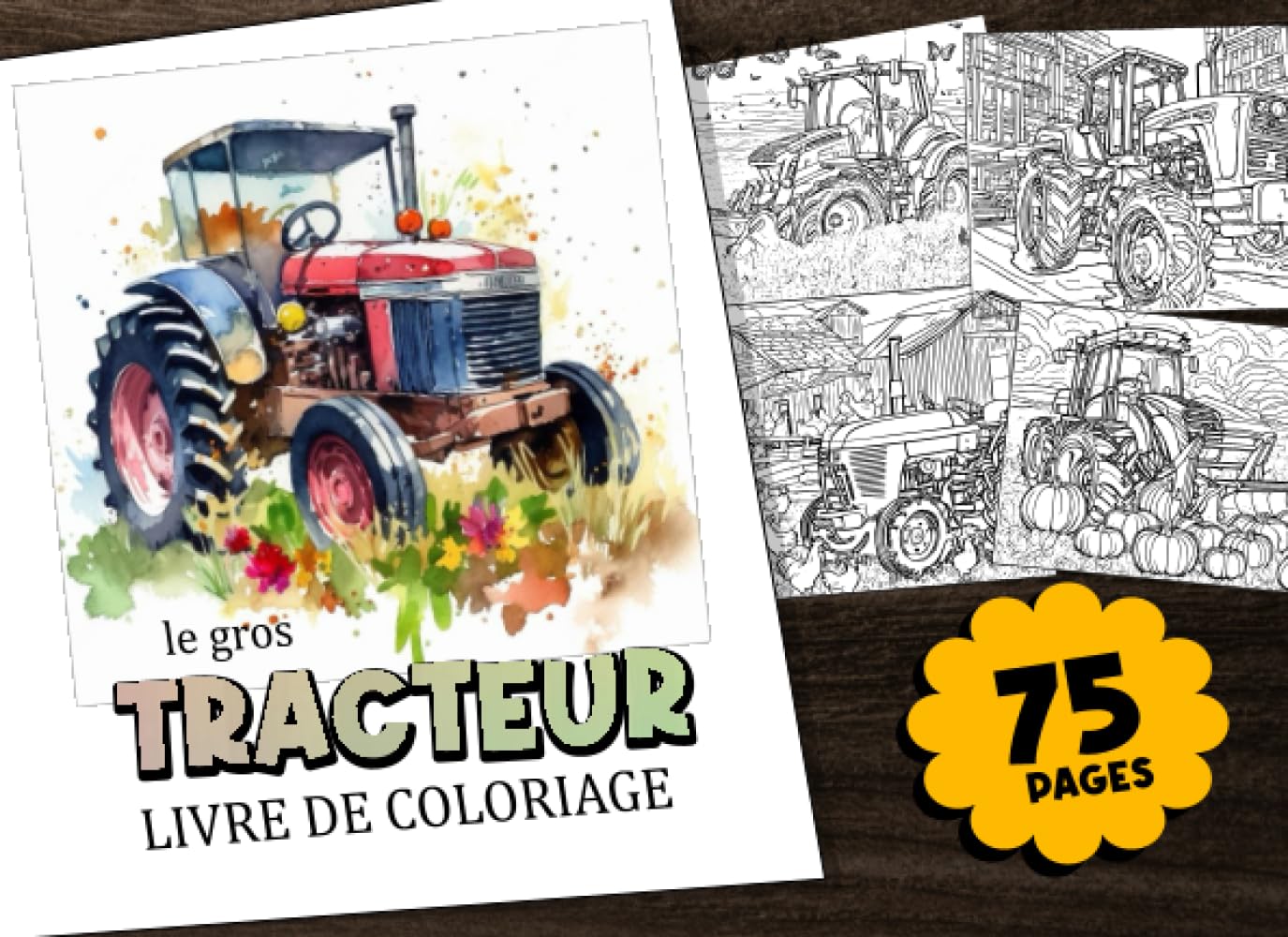 Le gros tracteur Livre de coloriage: Livre de coloriage XXL sur une ferme de tracteurs avec des images exceptionnelles de différents tracteurs sur le terrain book