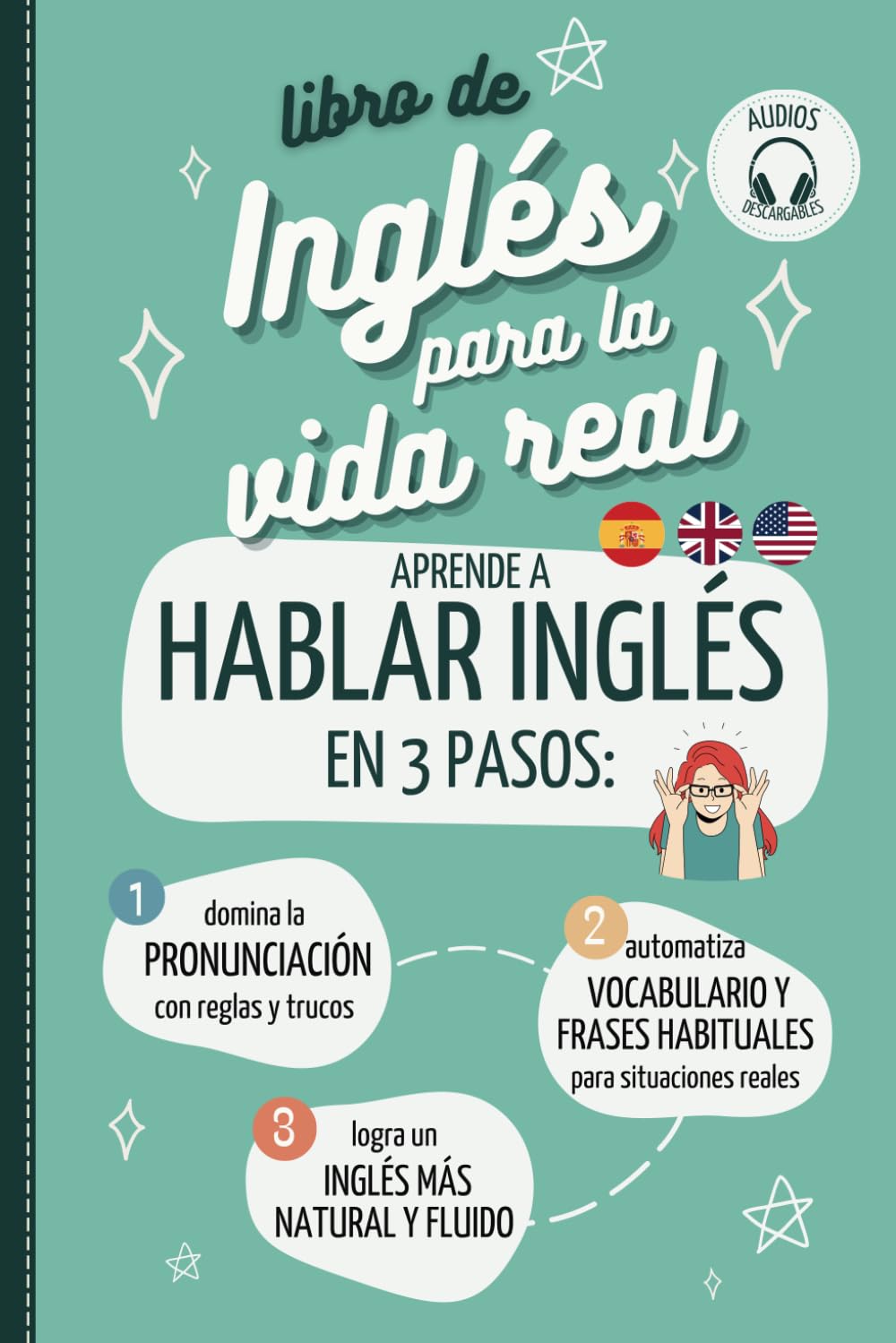 LIBRO DE INGLÉS PARA LA VIDA REAL. APRENDER A HABLAR INGLÉS EN 3 PASOS: 1 Domina la pronunciación del inglés fácil. 2 Automatiza vocabulario y frases ... Learn English for Spanish speakers with audio book