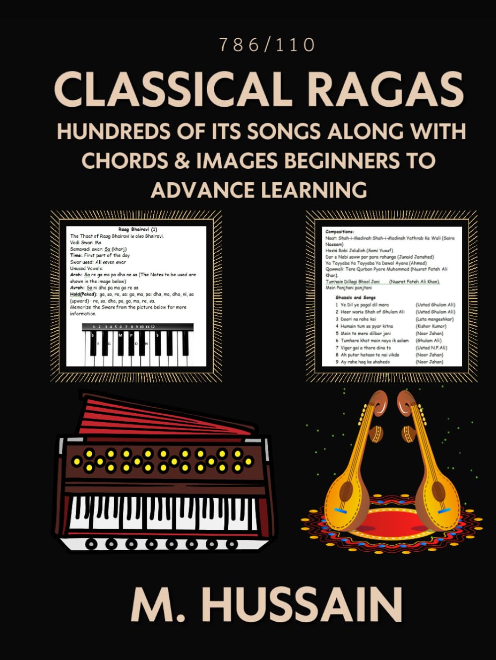 Classical Ragas and hundreds of its songs along with chords & images beginners to advance learning Arts & Music
