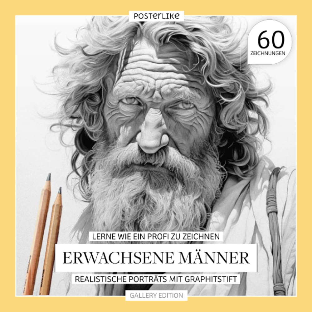 Lerne wie ein Profi zu zeichnen Erwachsene Männer: Realistische Porträts mit Graphitstift (Kunst in deinen Händen: Zeichnen und Farbe in realistischen Porträts) Arts & Music