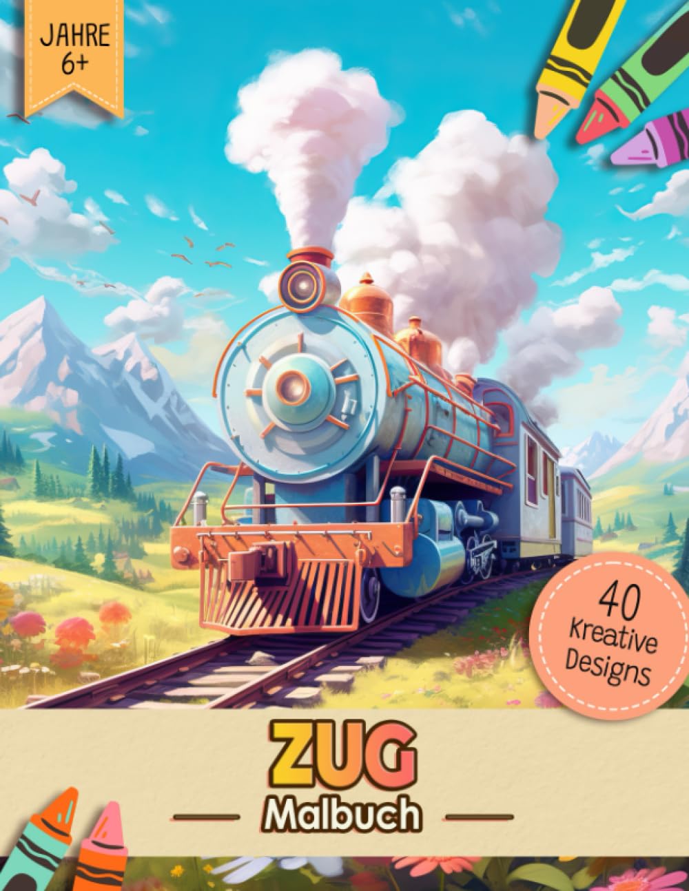 Zug Malbuch: Anti-Stress Eisenbahn Und Lokomotive Ausmalbuch Malvorlagen Für Erwachsene, Jugendliche Und Kinder | Lustiges Stressabbau & Entspannung Geschenk Für Männer, Frauen, Mädchen Und Senioren Hobbies & Crafts