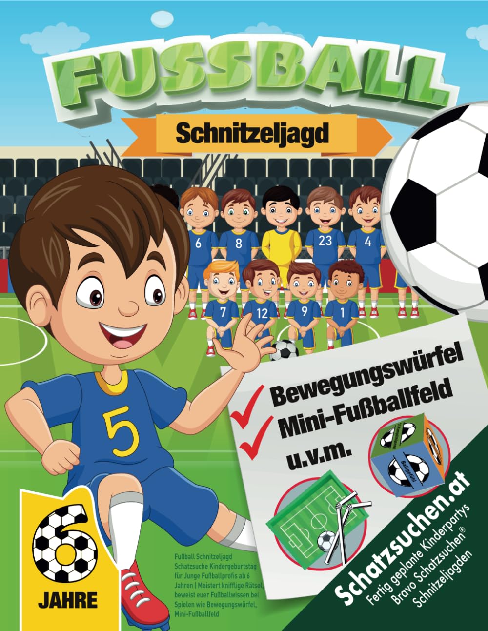 Fußball Schnitzeljagd Schatzsuche Kindergeburtstag für Junge Fußballprofis ab 6 Jahren: Meistert knifflige Rätsel, beweist euer Fußballwissen bei ... Mini-Fußballfeld (Bravo Schatzsuche) Leisure & Fun