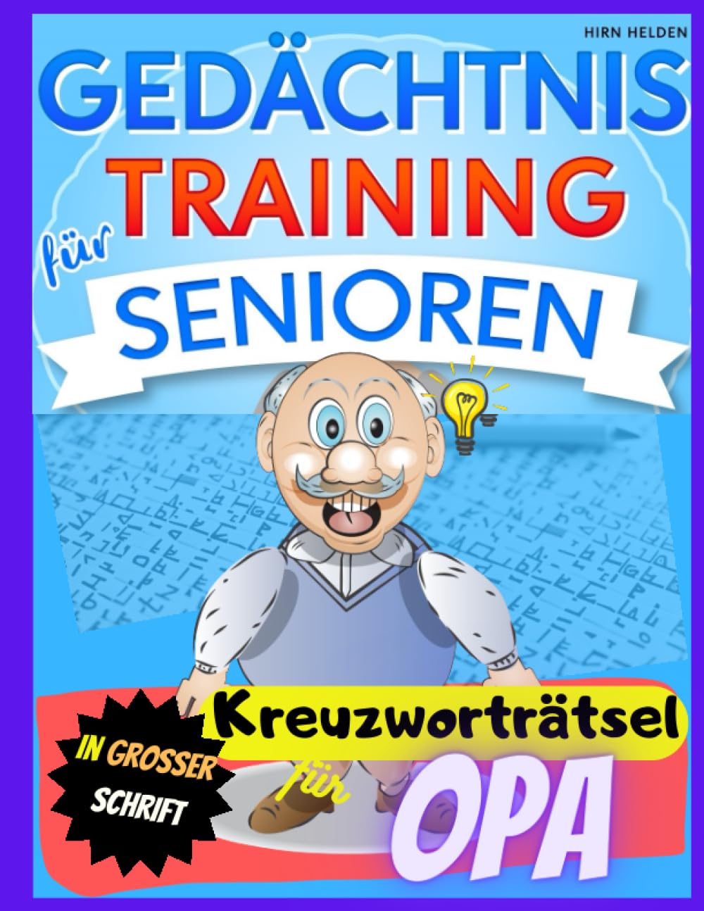Gedächtnistraining für Senioren: Kreuzworträtsel in großer Schrift für Opa Medicine