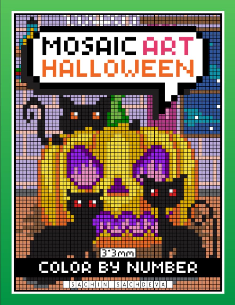Mosaic Art Color By Number: Halloween Coloring Book for Adults Relaxation and Stress Relief with 3*3 mm sections Hobbies & Crafts