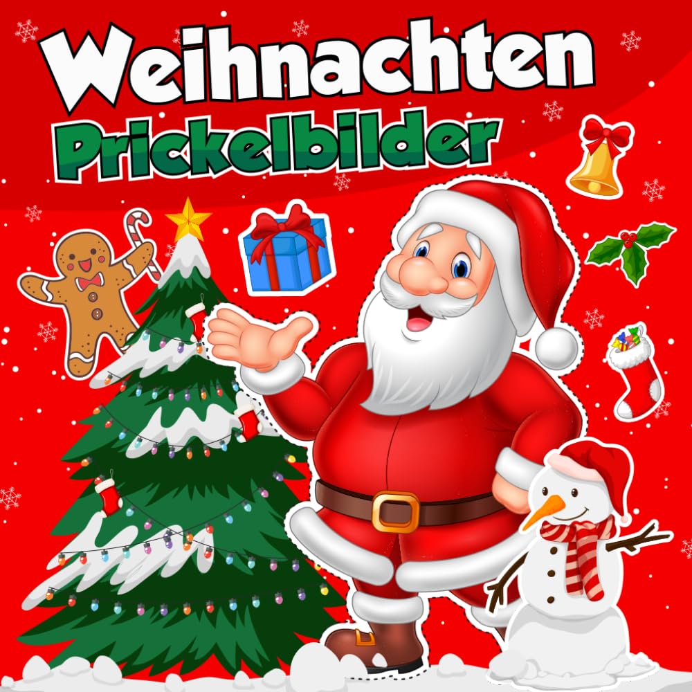 Prickelbilder Weihnachten : Basteln Weihnachten für Kinder ab 3 Jahren Prickelvorlagen zum Malen, Prickeln, Ausschneiden: Prickelblock Bastelbuch für Kinder Jungen und Mädchen Non-fiction