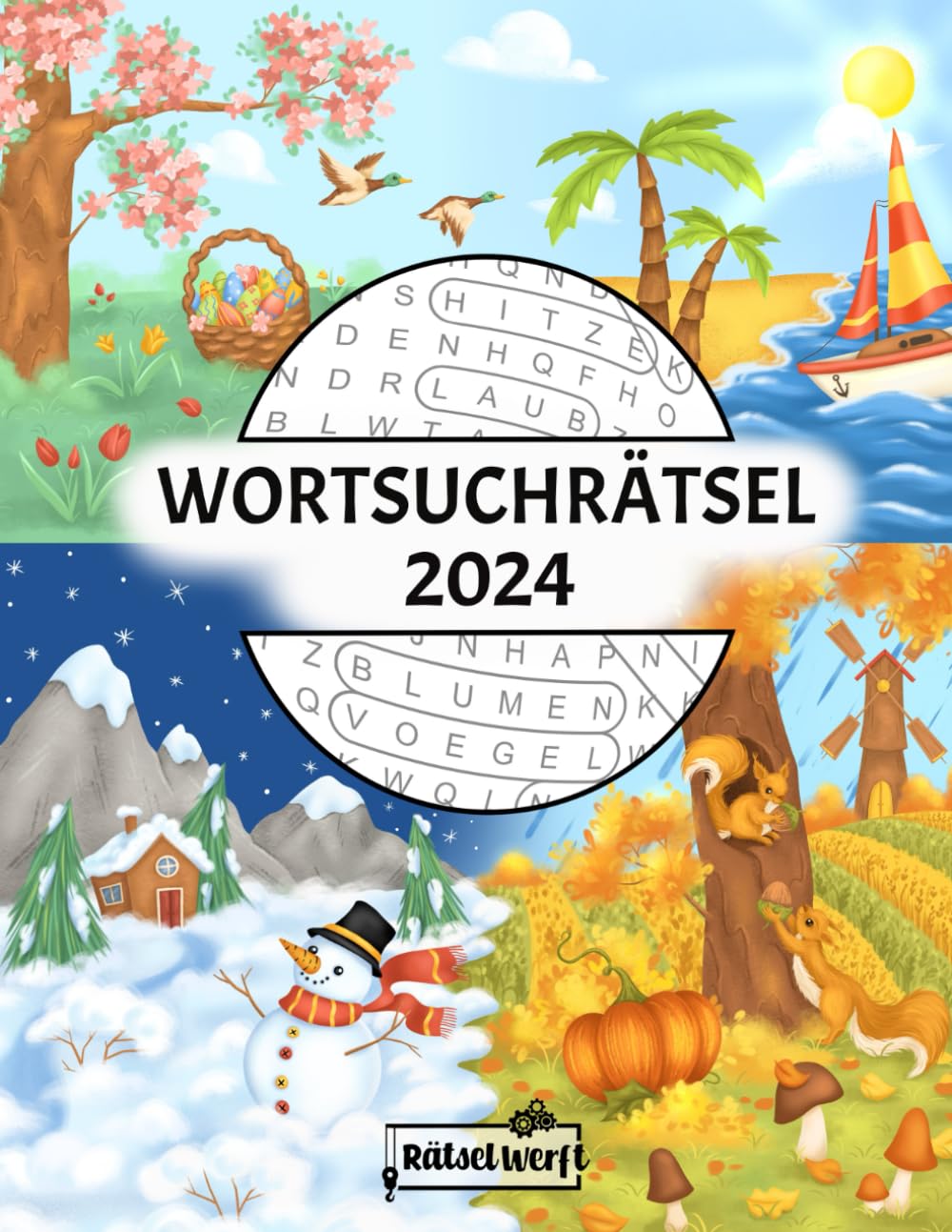 Wortsuchrätsel 2024: Rätselbuch mit 366 datierten Wortsuchrätseln für Erwachsene und Senioren Leisure & Fun