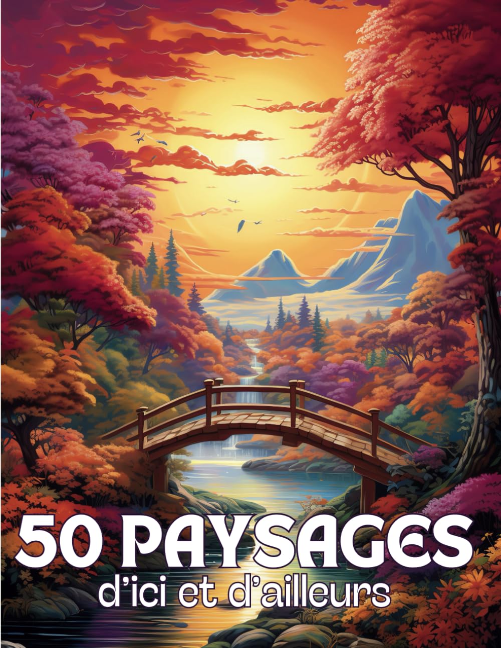 Paysages d’Ici et d’Ailleurs: Livre de 50 Coloriages de Paysages du Monde avec des Dessins Variés Apaisants et Relaxants à Colorier Pour Adultes | ... Zen, Anti Stress | 102 Pages | Grand Format | Nature & Animals