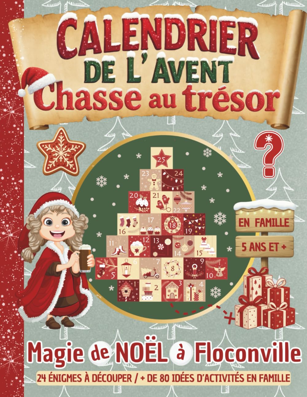 Chasse au Tresor / Calendrier de l’Avent: Chasse au Trésor Noel / Calendrier Avent Magie de Noël / Activités en Famille / Une énigme par Jour 4-6 years