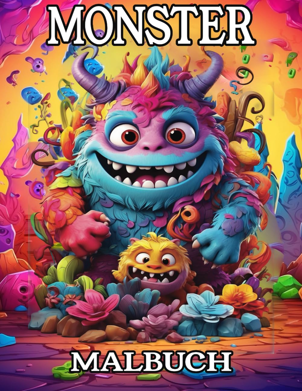 Monster Malbuch: Für Kinder und Jugendliche mit 50 Motiven von kleinen, süß-gruseligen Monstern zum kreativen und unterhaltsamen Ausmalen zur Förderung von Konzentration und Entspannung Manga