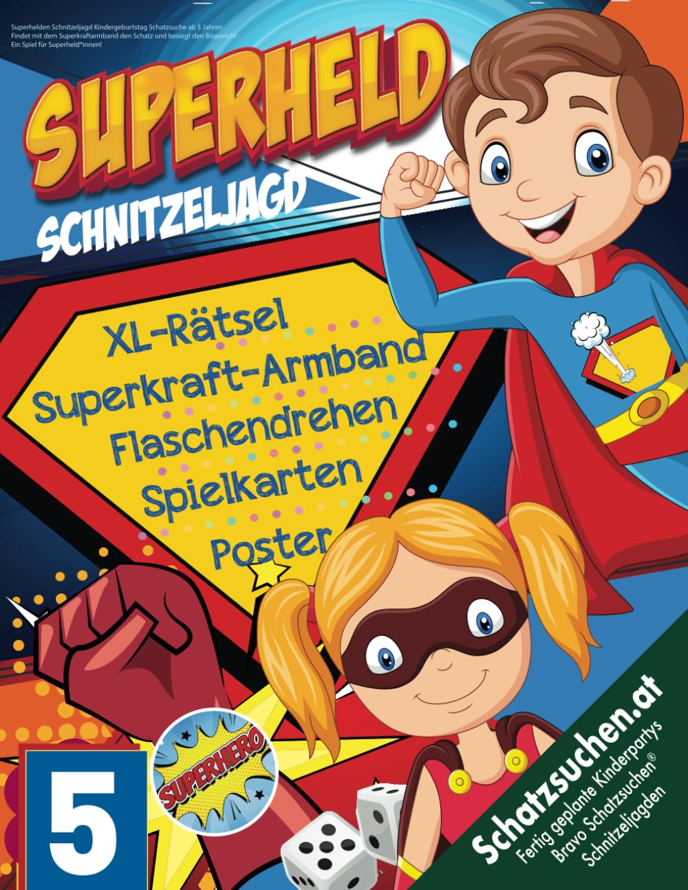 Superhelden Schnitzeljagd Kindergeburtstag Schatzsuche ab 5 Jahren: Findet mit dem Superkraftarmband den Schatz und besiegt den Bösewicht - Ein Spiel für Superheld*innen! (Bravo Schatzsuche) Non-fiction