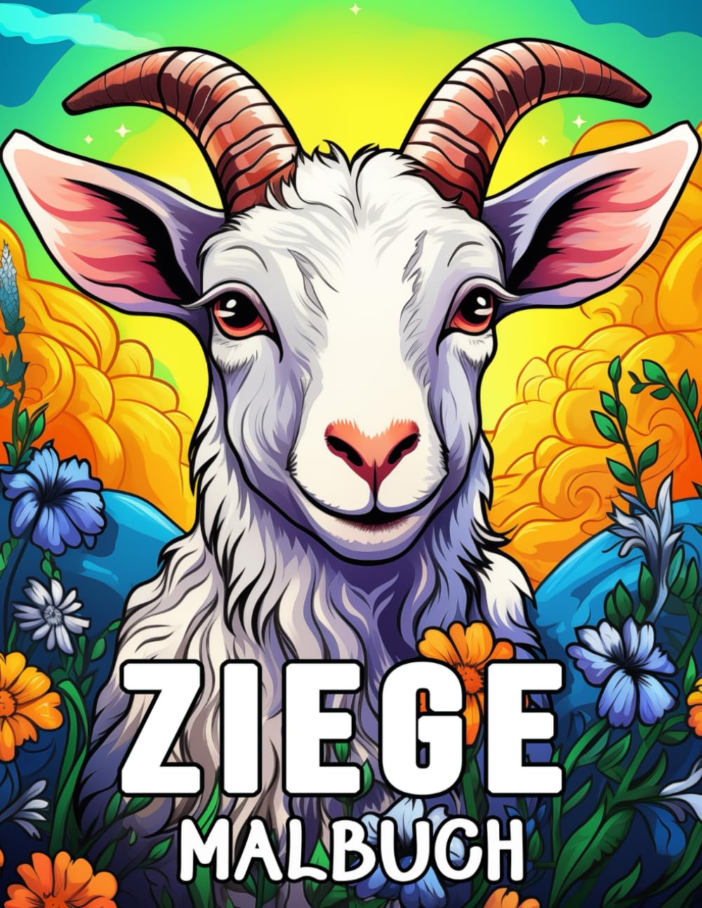 Ziege Malbuch: 50 niedliche Ziegen Bilder für Stressabbau und Entspannung Film, Art & Culture