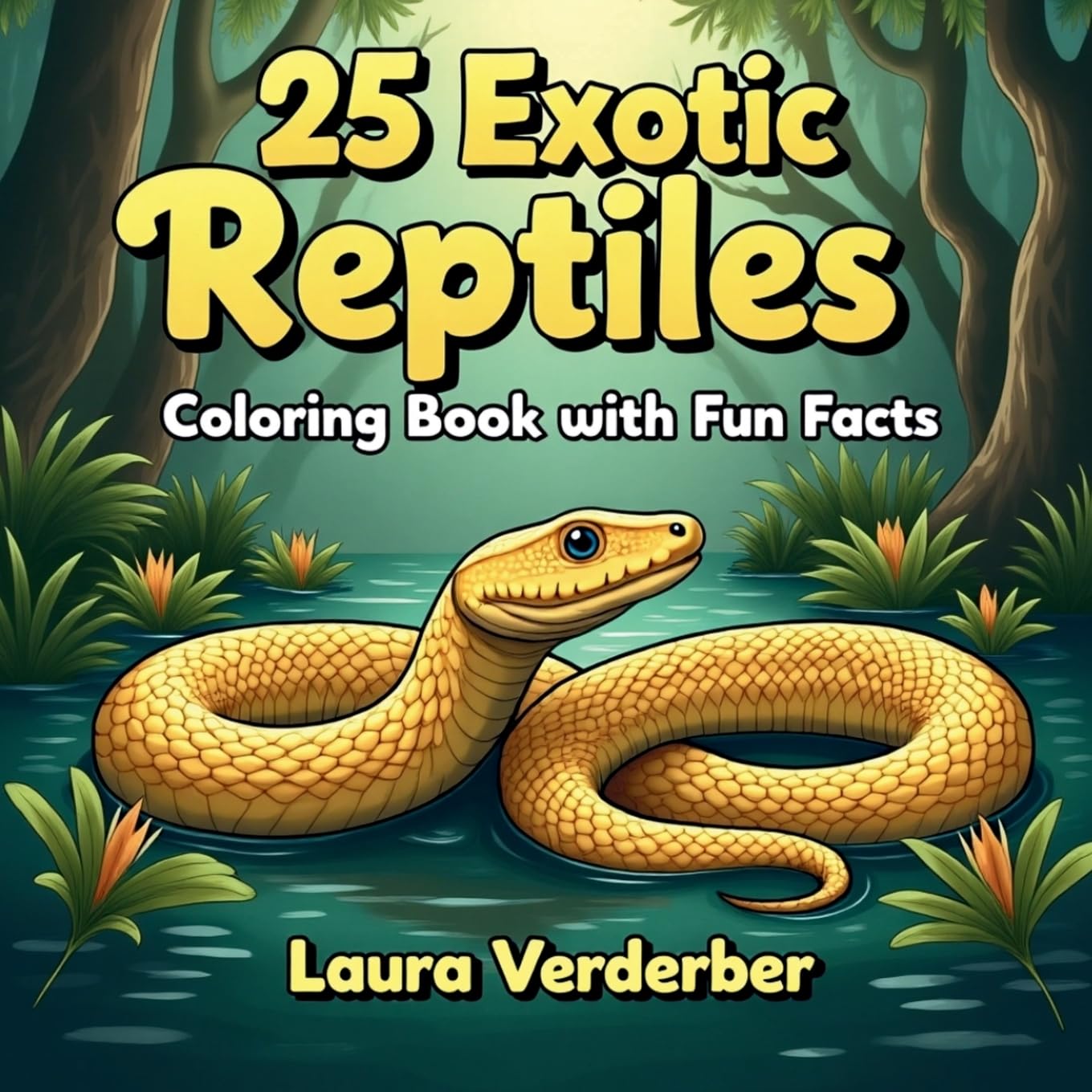 25 Exotic Reptiles Coloring Book with Fun Facts Tiptoi & Games