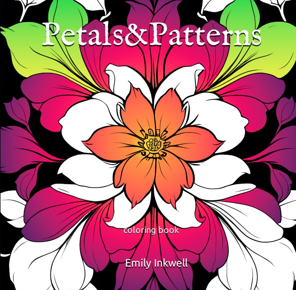 Petals & Patterns Flower Adult Coloring Book: Travel Sized Relaxation Activity with 62 Modern Mandala Designs Hobbies & Crafts