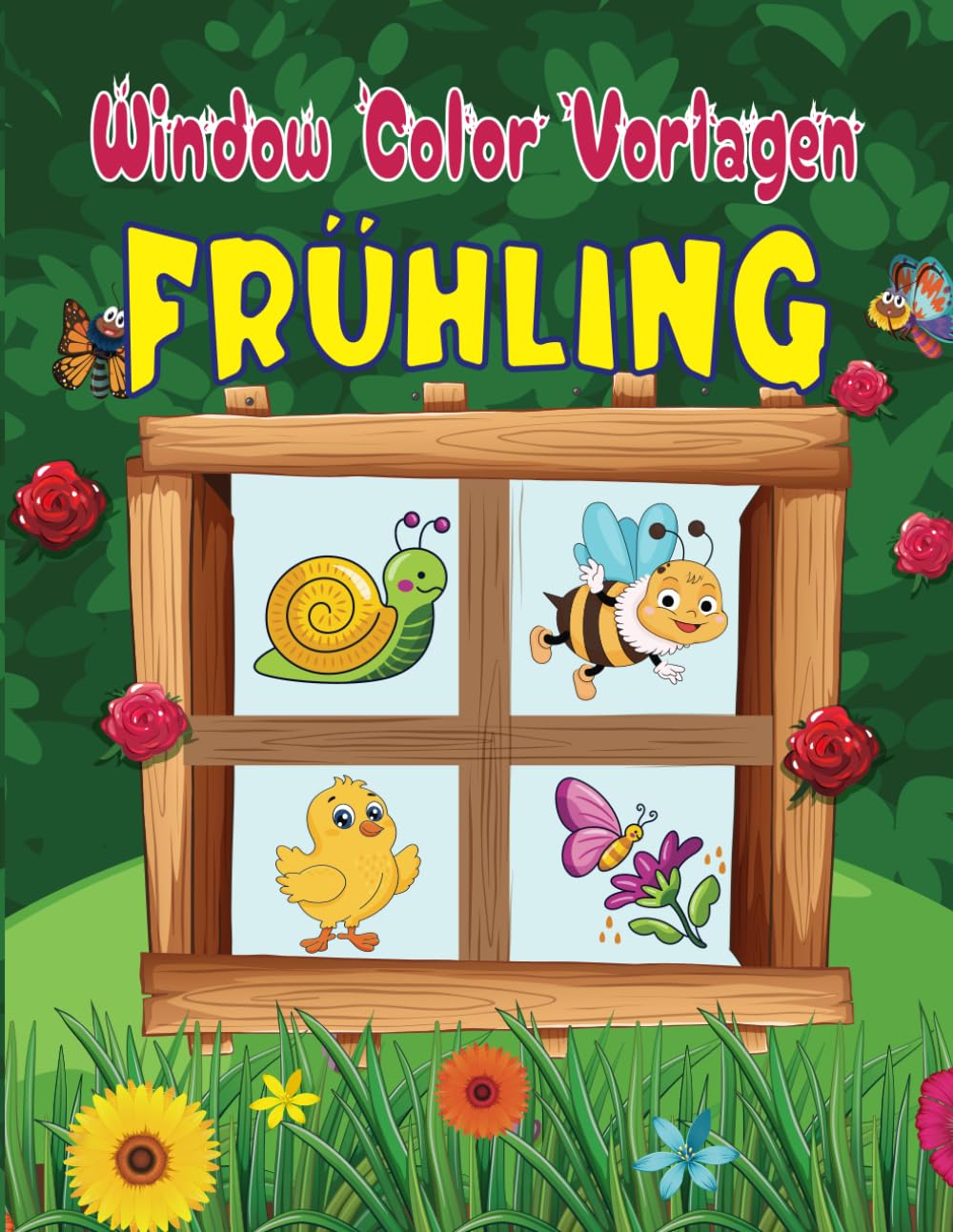Window Color Vorlagen Frühling: Fenstervorlagen mit Frühling- Ostern motive Für Kinder ab 5 Jahren und Erwachsene | Fensterbilder Wiederverwendbare für Jungs und Mädchen. Hobbies & Crafts