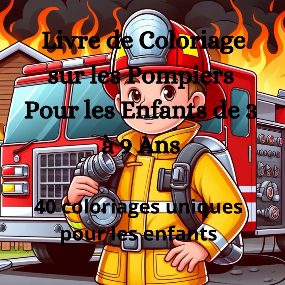 Livre de Coloriage sur les Pompiers pour les Enfants de 3 à 9 Ans: 40 coloriages unique pour vos enfants book