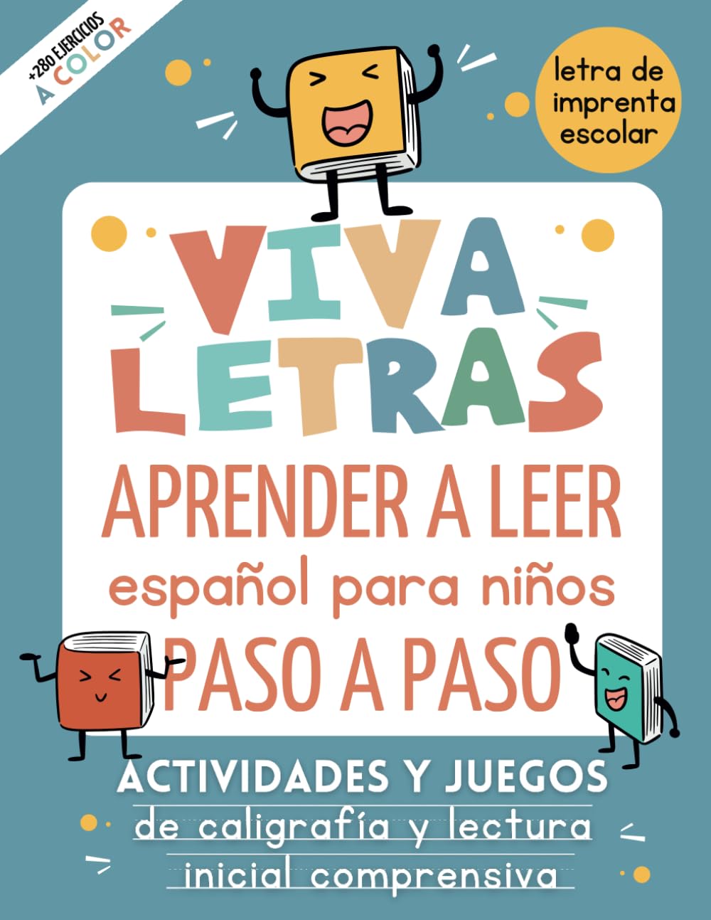 VIVALETRAS. APRENDER A LEER español para niños PASO A PASO: Libro de actividades y juegos de caligrafía y lectura inicial en letra de imprenta infantil book