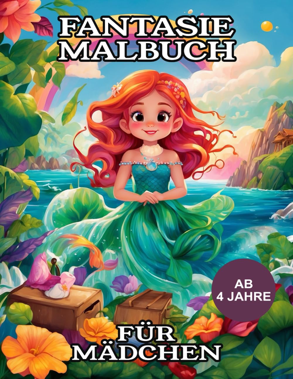 Fantasie Malbuch für Mädchen ab 4 Jahre: Kinder Ausmalbuch mit über 50 Motiven von Meerjungfrauen, Einhörnern, Feen, Prinzessinnen und Elfen für kreativen Spaß beim Malen Fairy Tales & Legends