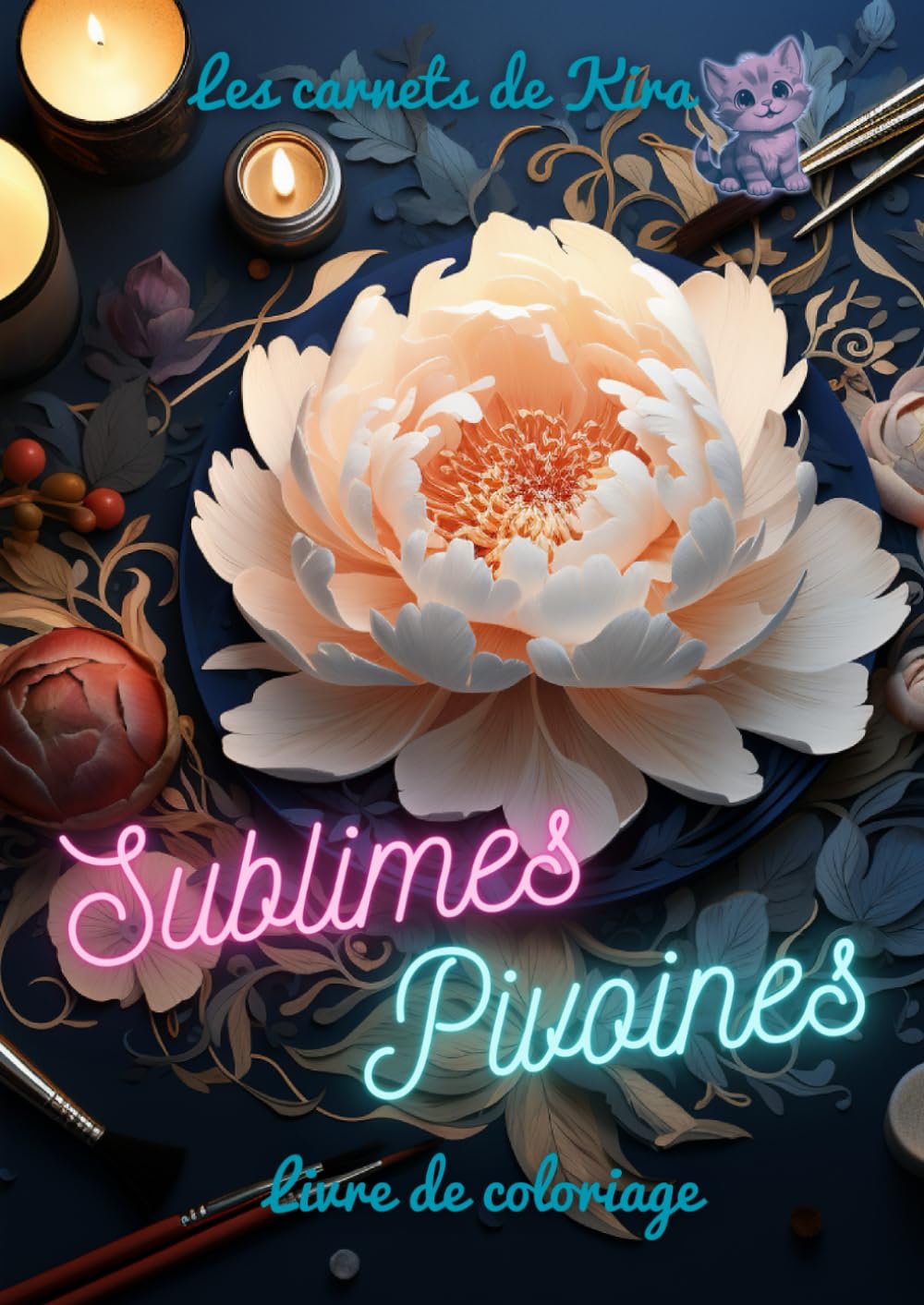 Livre de coloriage SUBLIMES PIVOINES pour adultes | 40 dessins anti-stress et relaxation, laissez parler votre créativité! (Les carnets de Kira - Coloriages pour adultes) Arts & Music