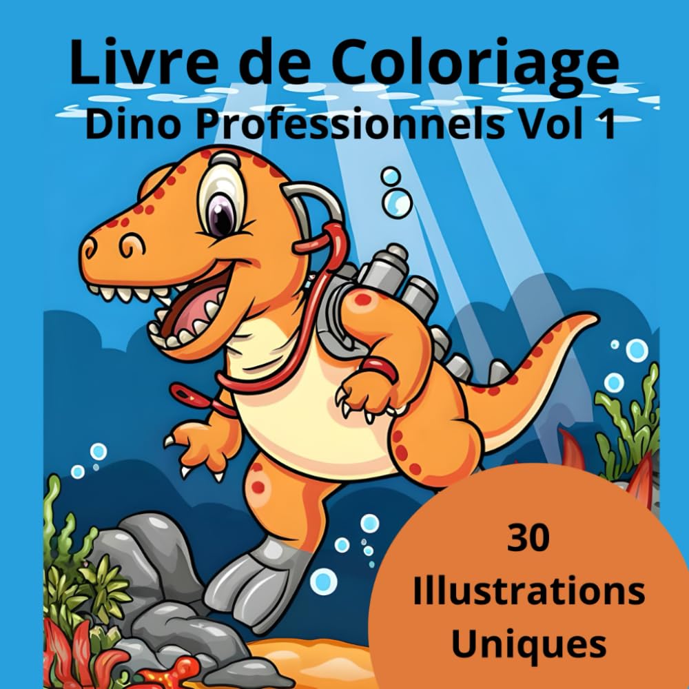 Livre de coloriage Dino Professionnels Vol 1: 30 Illustrations uniques book