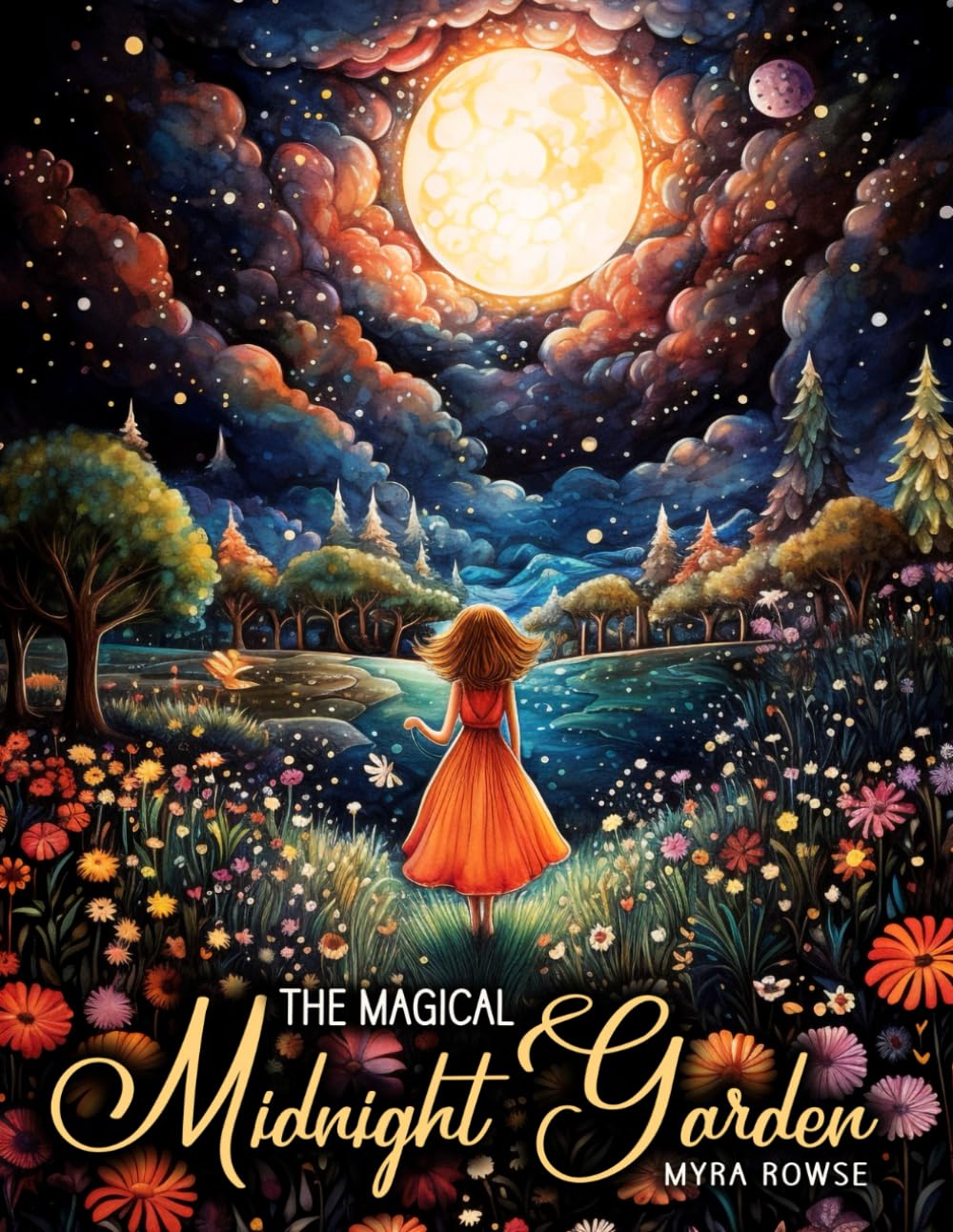 The Magical Midnight Garden: A Black Background Coloring Book for Adults Featuring Fantasy Animals, Whimsical Fairies, Wonderful Flowers, Relaxing Landscapes and Fairy Homes Hobbies & Crafts