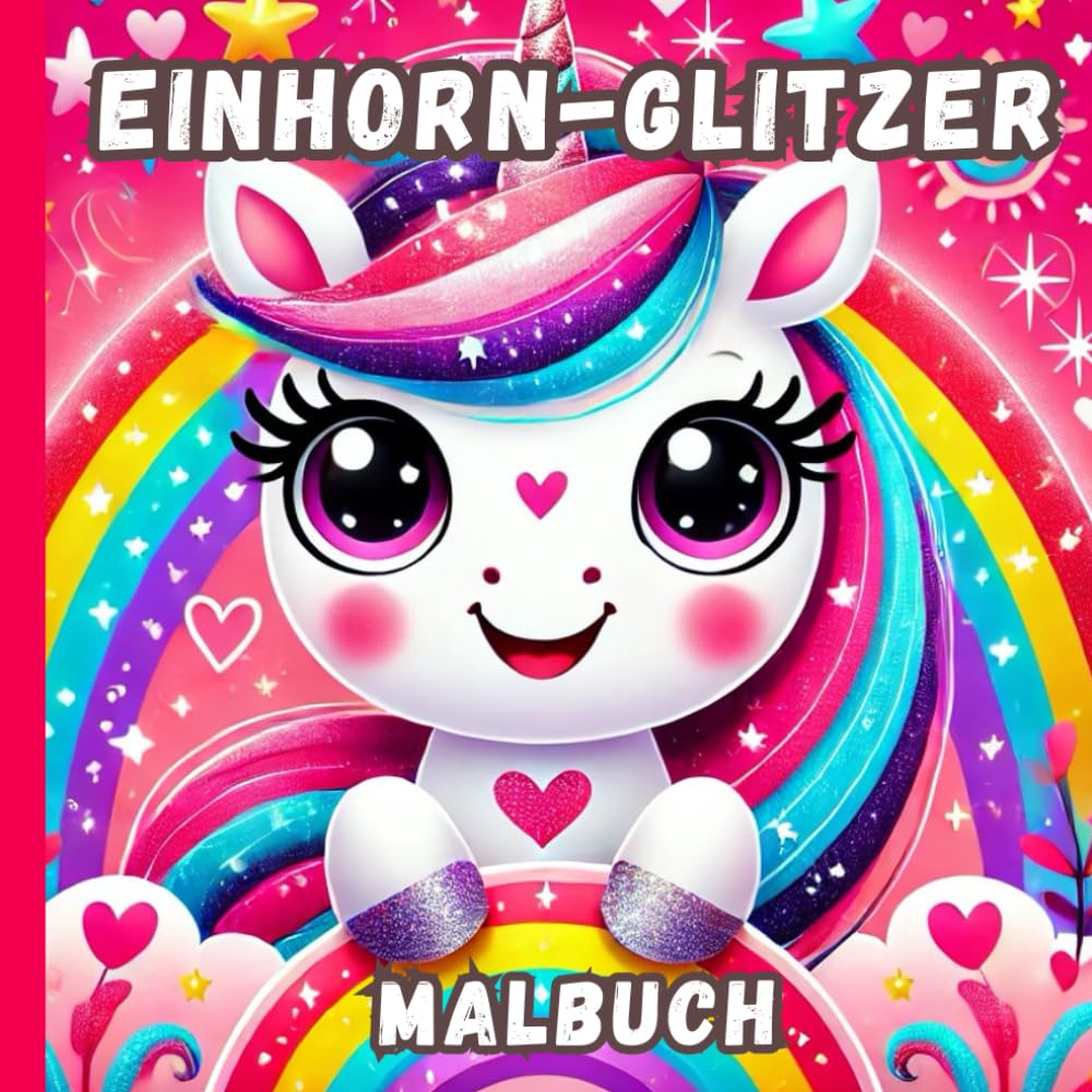 Einhorn-Glitzer: Mal- und Kurzgeschichtenbuch für Kinder von 2-8 Jahren | Einhorn Malbuch | Mit 50 Malvorlagen und 50 Kurzgeschichten | Für Mädchen und Jungs (Einhorn Malbücher) Tiptoi & Games