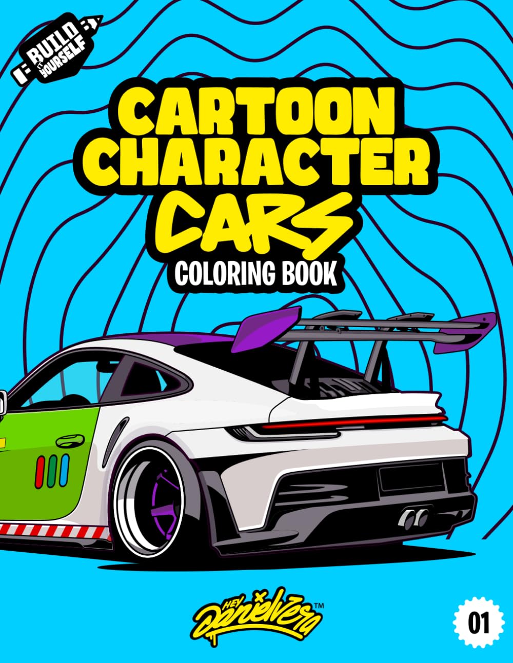 Cartoon Character Cars Coloring Book: Fun automotive adventure with 40 coloring pages for kids & teens Ages 6-18 Leisure, Home & Garden