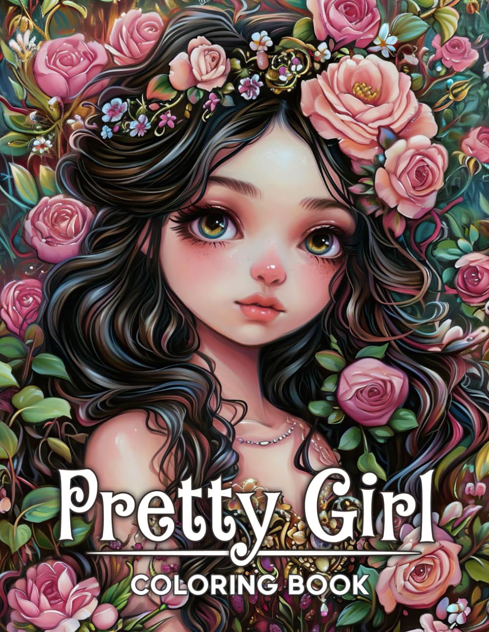 Pretty Girl Coloring Book: Immerse Yourself in 50 Grayscale Portrait Illustrations, Showcasing the Allure of Pretty Girls Hobbies & Crafts