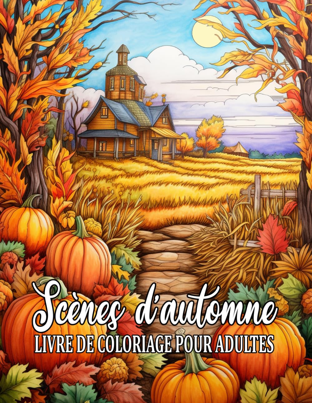 Scènes d'Automne livre de coloriage pour adultes: Plus de 50 pages à colorier avec magnifiques scènes d'automne | Excellent Livres de coloriage ... motifs relaxants pour Adultes | Idée Cadeau. book