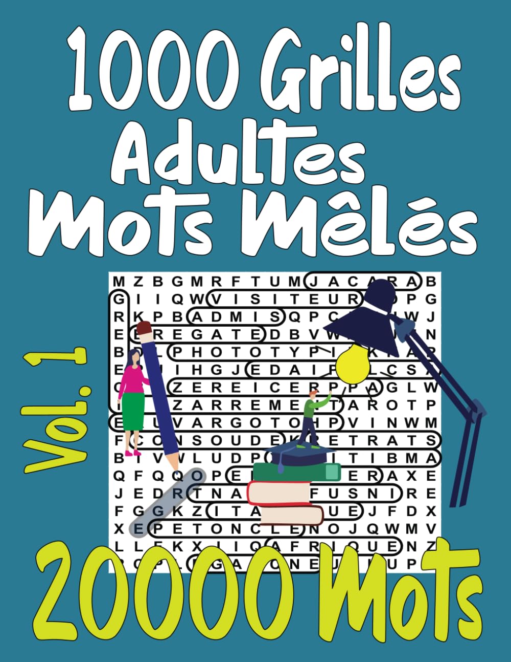 1000 Grilles Adultes Mots Mêlés Vol. 1: 2 Grille par page ,20000 Mots avec solutions à la fin book
