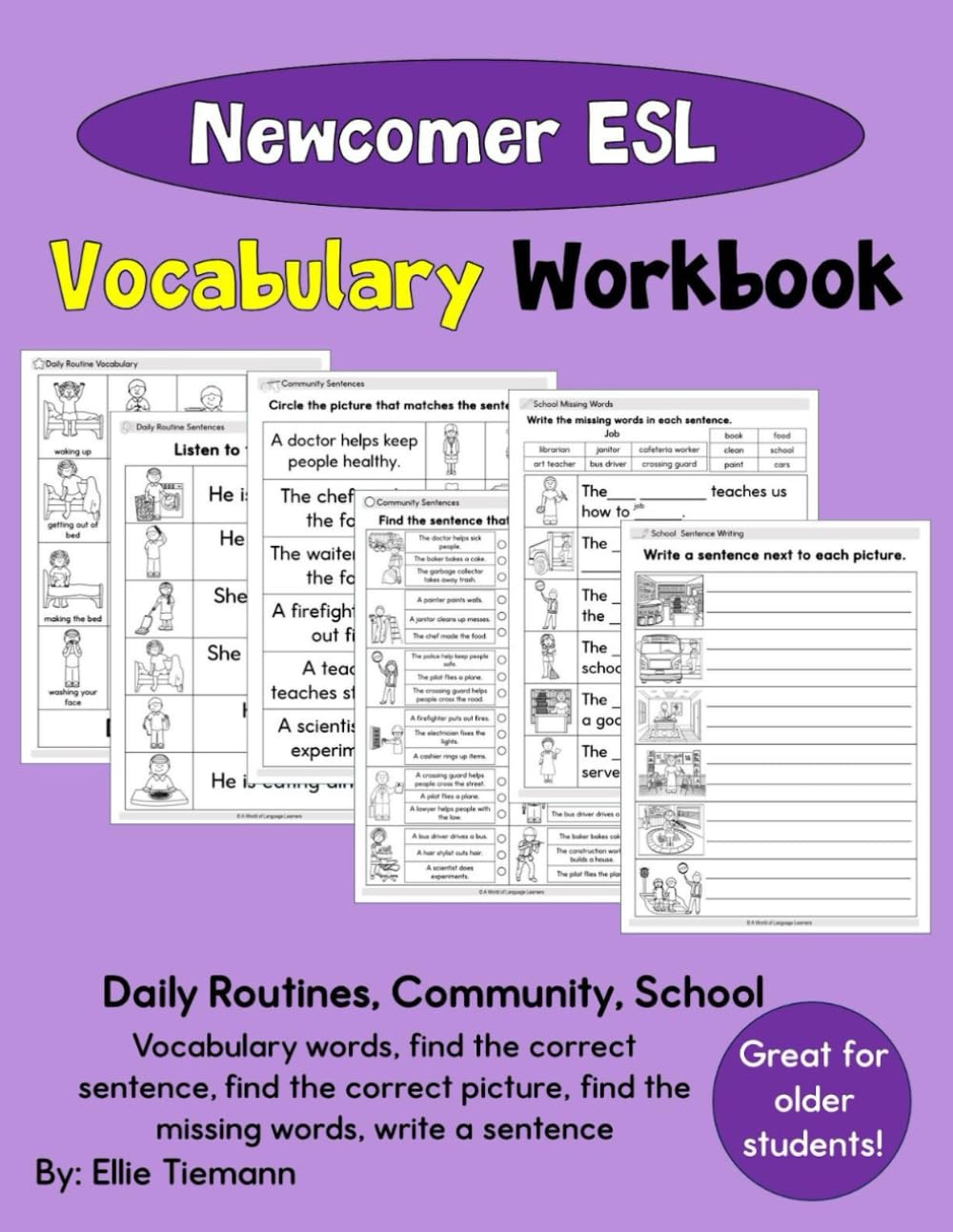 ESL Vocabulary Workbook: Newcomer Students | Daily Activities, Community, School book