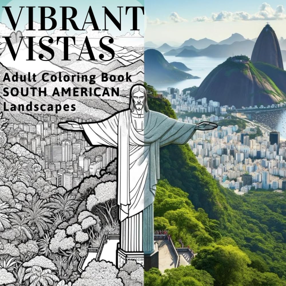 Vibrant Vistas: Adult Coloring Book with South American Landscapes Home & Household