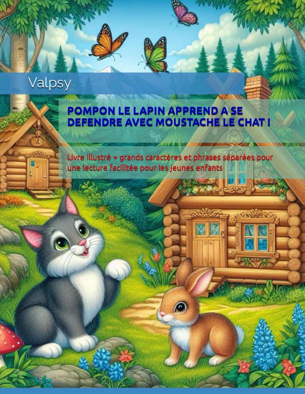 POMPON LE LAPIN APPREND A SE DEFENDRE AVEC MOUSTACHE LE CHAT !: Lecture facilitée et illustrée book