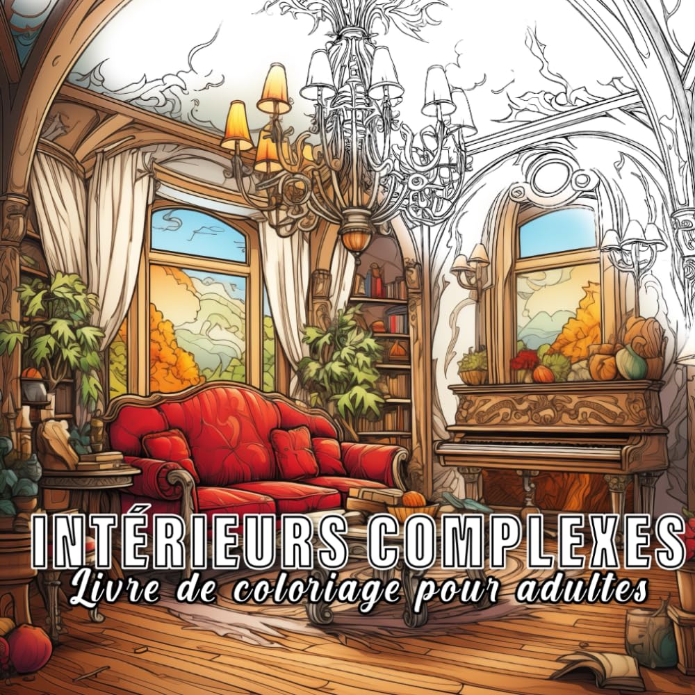 Intérieurs complexes : livre de coloriage pour adultes avec 60 croquis d'intérieurs complexes. book