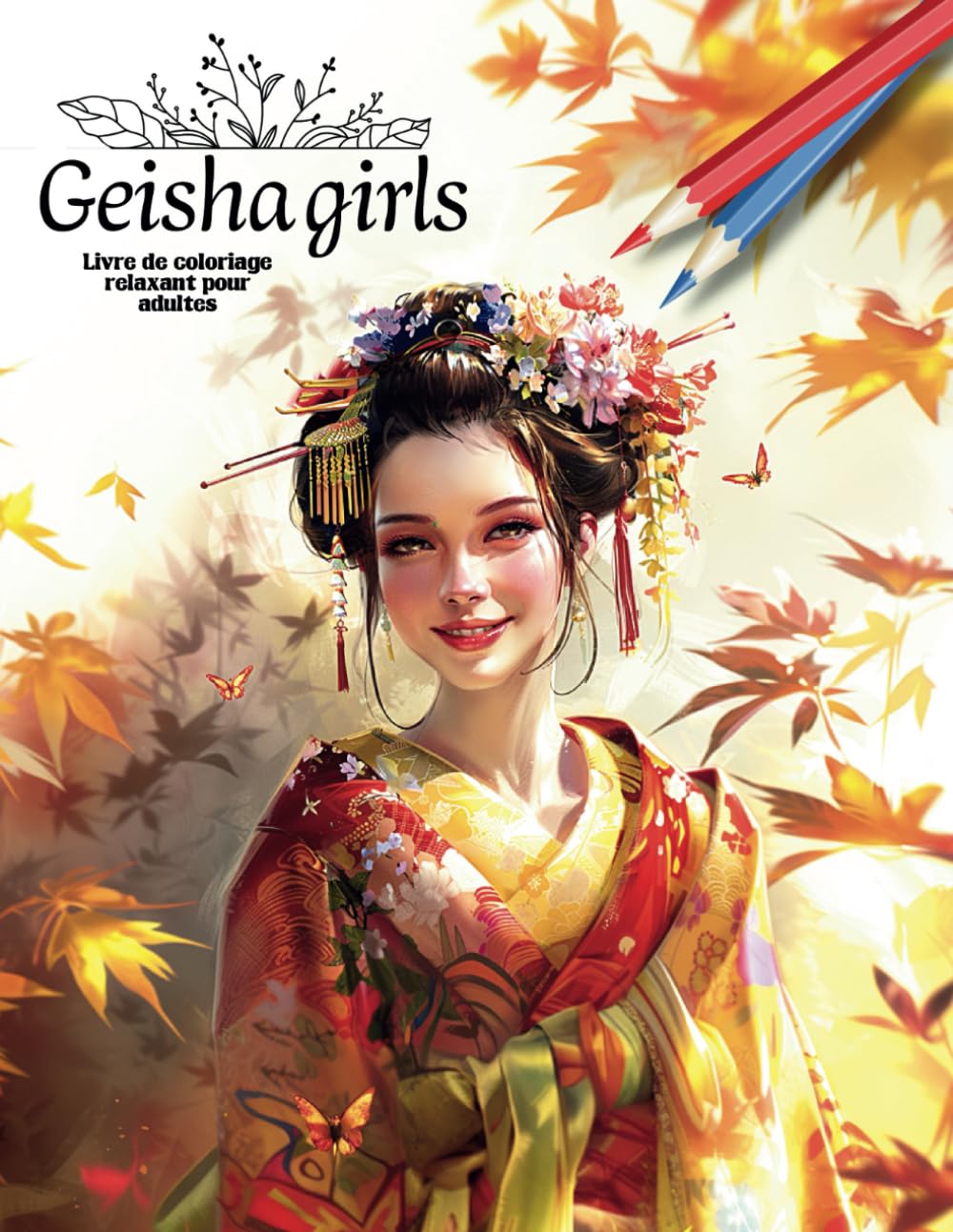 Geisha girls / coloriage relaxant pour adultes: 50 coloriages de femmes geisha et paysages japonais. book